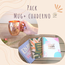 Cargar imagen en el visor de la galería, Pack mug cobre y cuaderno con estilo
